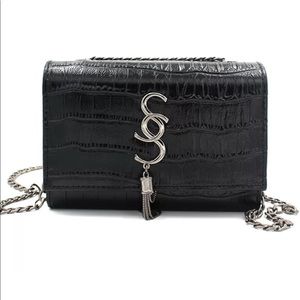 Messenger Bag Alligator Vintage Crossbody Black